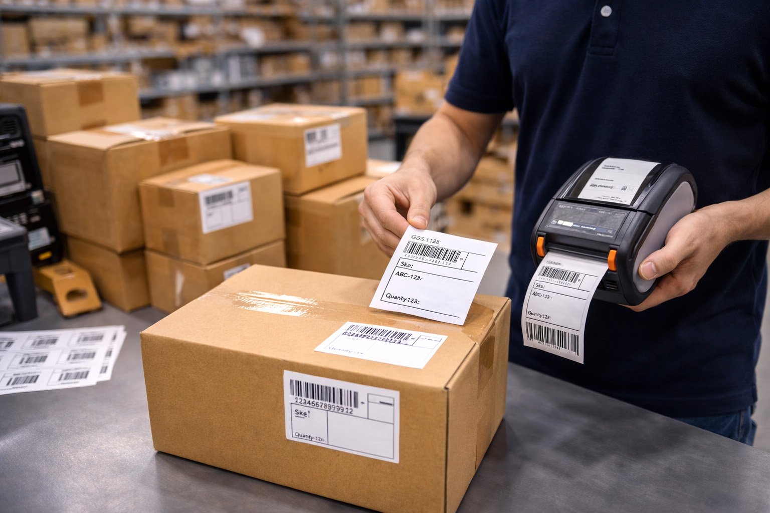 Labelling and barcoding ecommerce orders for accurate fulfilment