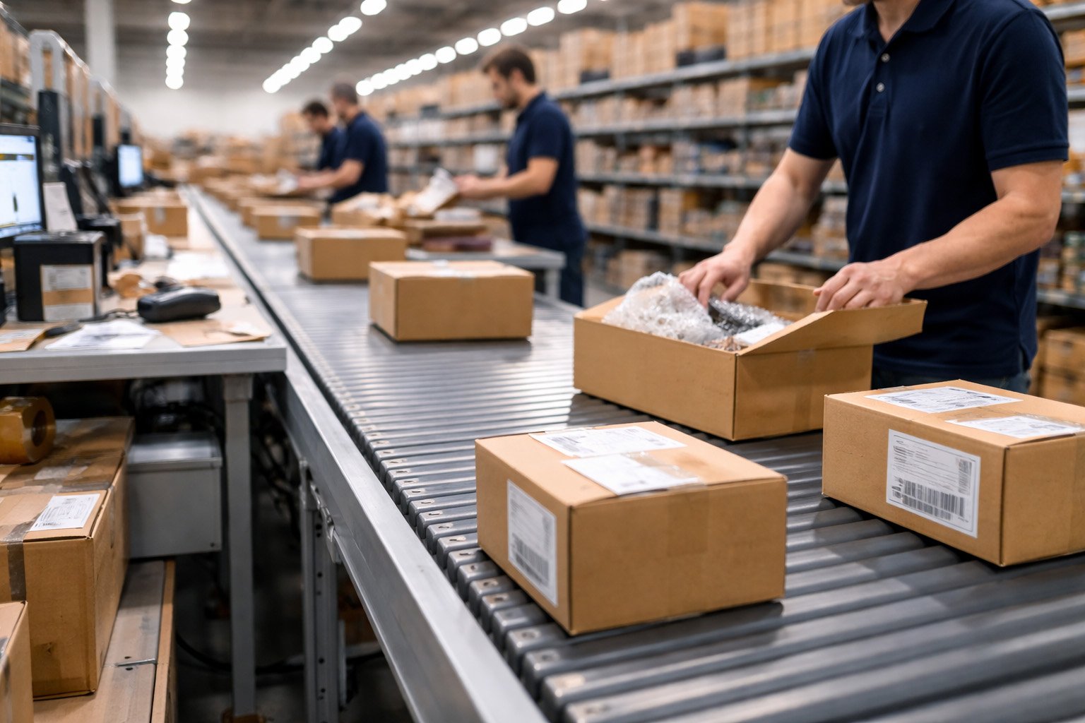 Same-day order fulfilment with express pick and pack dispatch