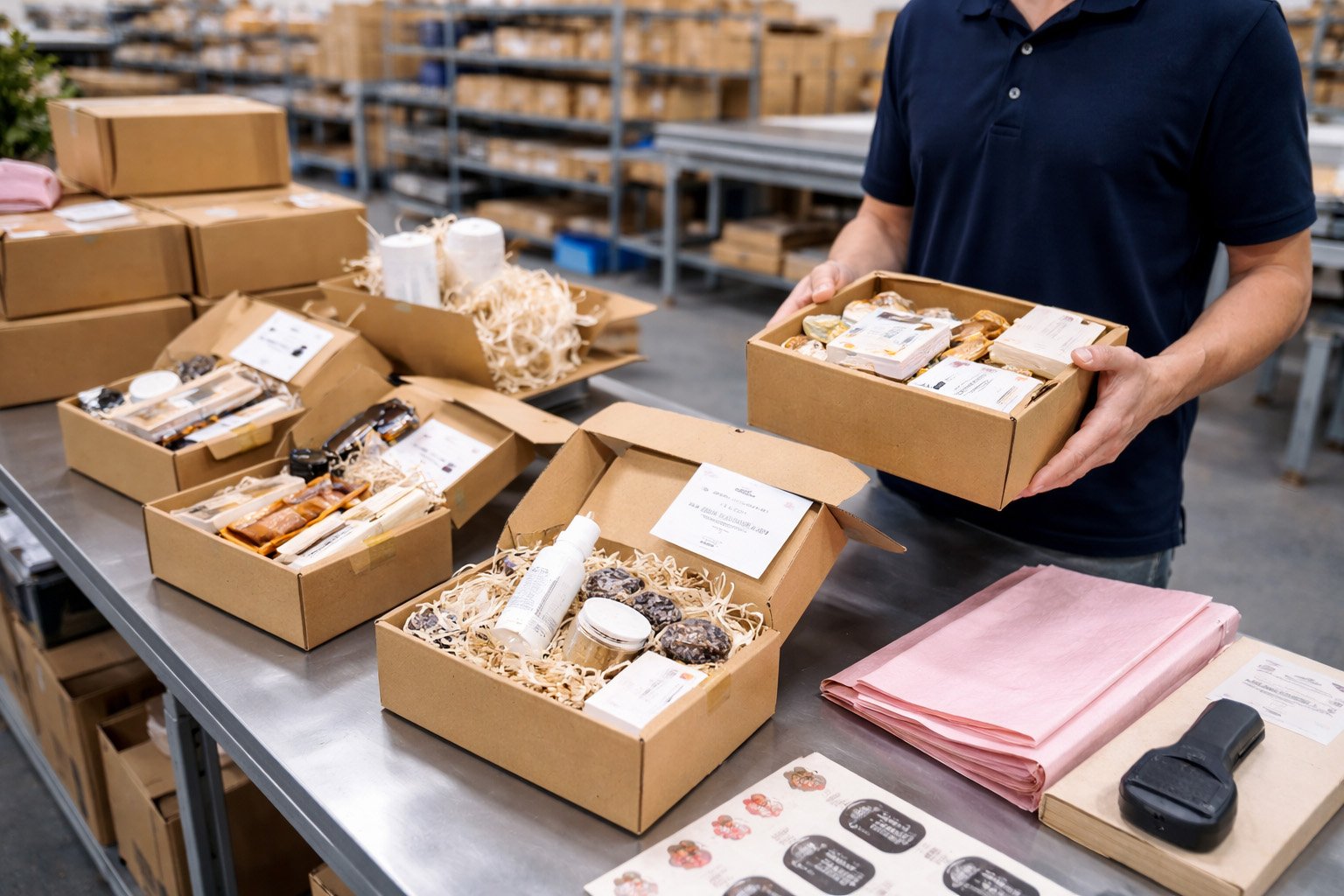 Subscription fulfilment showing kitting and packing of recurring orders