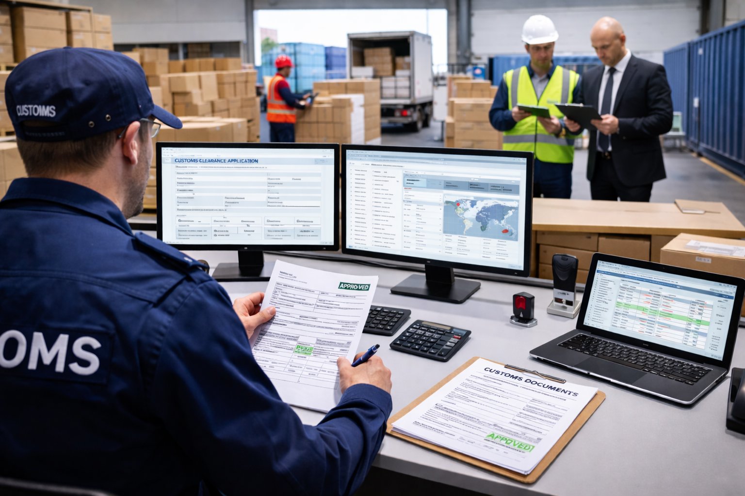 Customs warehousing with documentation review, compliance checks and inbound goods handling