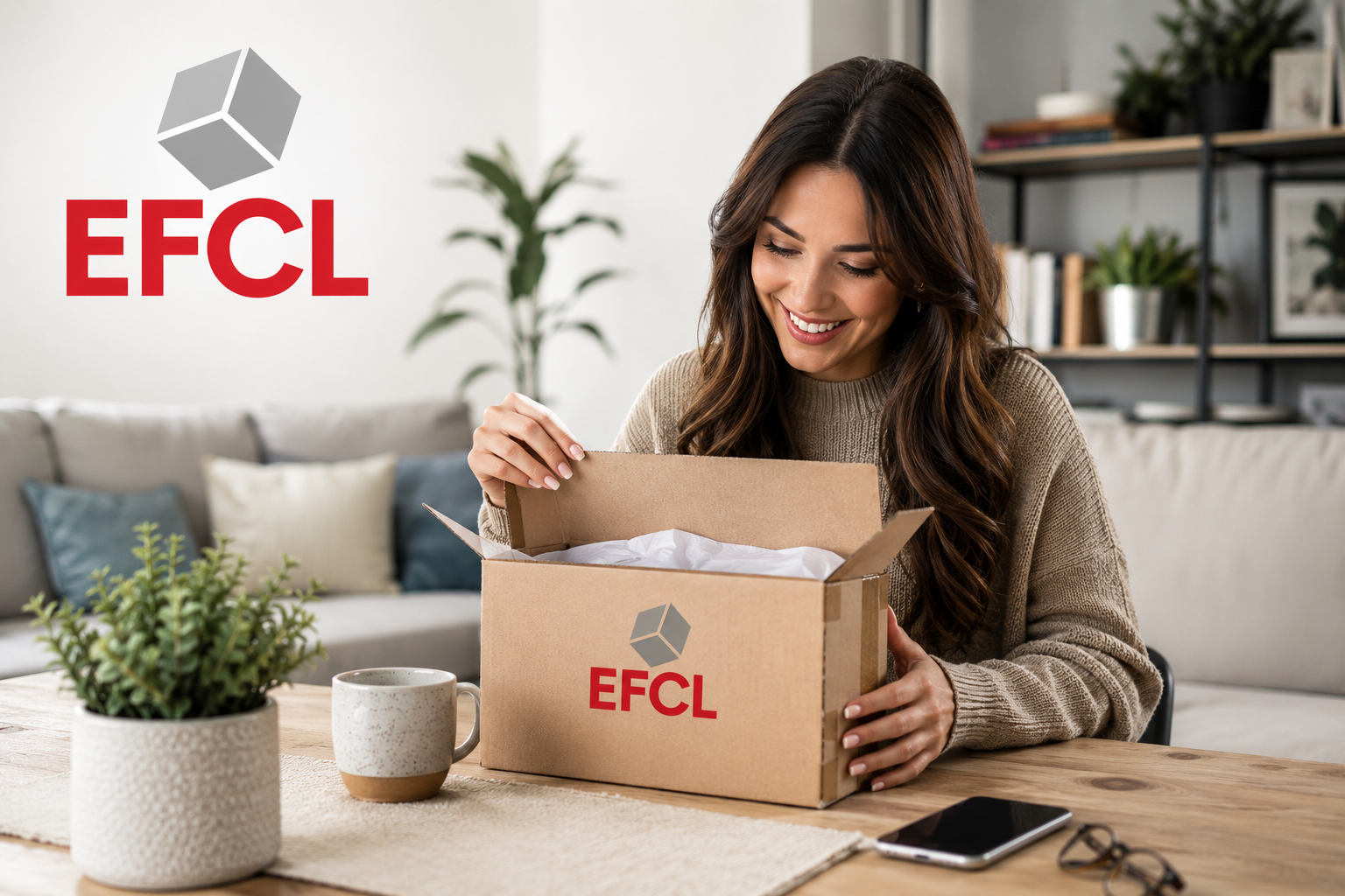 Customer receiving an accurately packed parcel delivered through Ecommerce Fulfilment Centre's professional parcel sorting services.