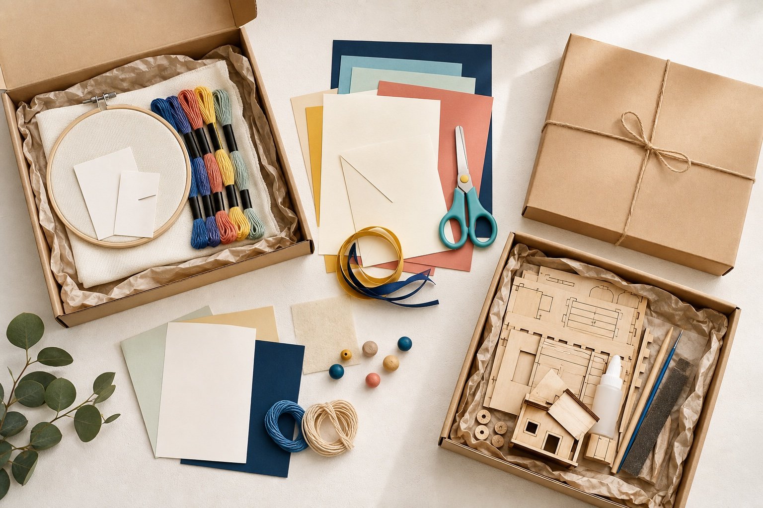 Hobby and Craft Kit Online Store Colourful hobby and craft kits ready for ecommerce shipping